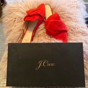 J.Crew Suede Slide-Ins - Sz 8 - Red
